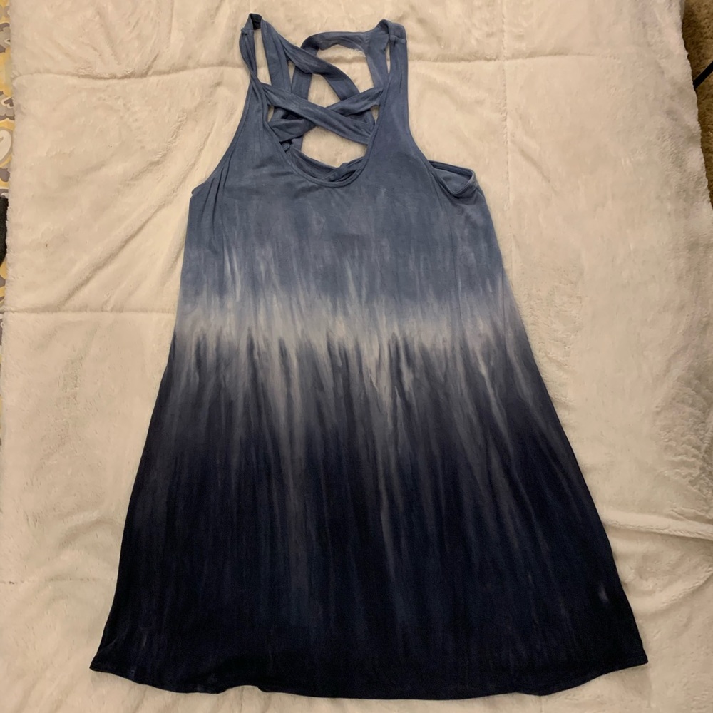 Blue tie dye dress